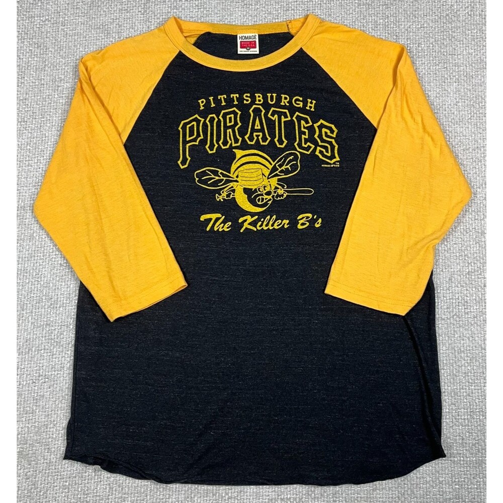Pittsburgh Pirates T-Shirt Killer B's 3/4 Sleeve Men’s Medium Homage Made In USA